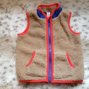 Old navy toddler boy sherpa zip pocket vest 2T